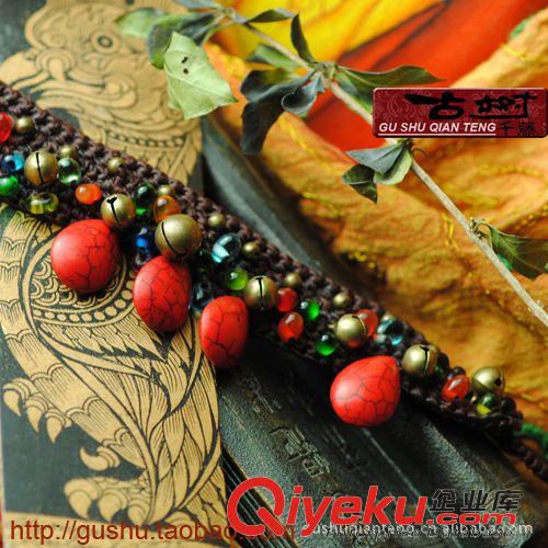 腳鏈 古樹(shù)千藤 原創(chuàng)泰國(guó)風(fēng)飾品松石 琉璃 DIY 手工編織腳鏈 2600643原始圖片3