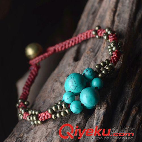 十月新品手鏈 原創(chuàng)民族風(fēng)紅松石銅珠手工diy制作復(fù)古異域泰國(guó)風(fēng)手鏈飾品女25101原始圖片3
