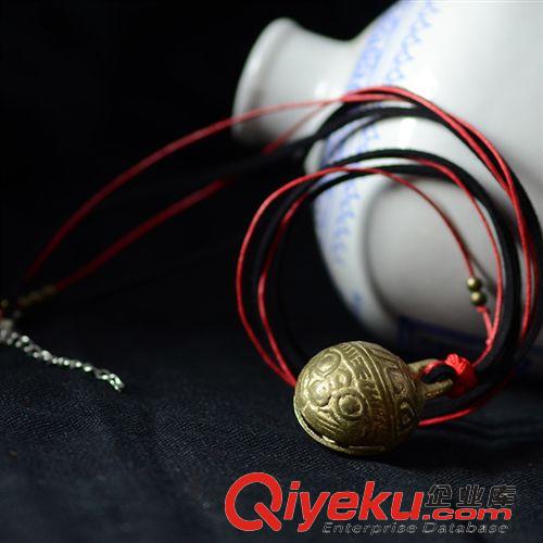 6月新品 原創(chuàng)手工毛衣項(xiàng)鏈女 民族風(fēng)鑄銅虎頭鈴鐺皮繩長(zhǎng)款復(fù)古新品熱賣女原始圖片2