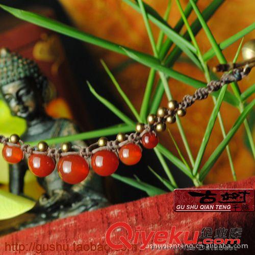 限時(shí)折扣 民族風(fēng)手鏈批發(fā)復(fù)古手工編織原創(chuàng)泰國(guó)蠟線(xiàn)紅瑪瑙手鏈 女2501754原始圖片2