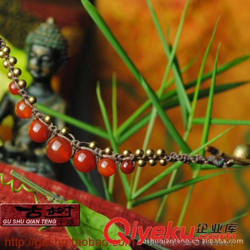 限時(shí)折扣 民族風(fēng)手鏈批發(fā)復(fù)古手工編織原創(chuàng)泰國(guó)蠟線(xiàn)紅瑪瑙手鏈 女2501754原始圖片3