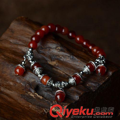 限時(shí)折扣 原創(chuàng)中國(guó)民族風(fēng)飾品批發(fā) tr紅瑪瑙時(shí)尚苗銀開運(yùn)辟邪手鏈女23019原始圖片3