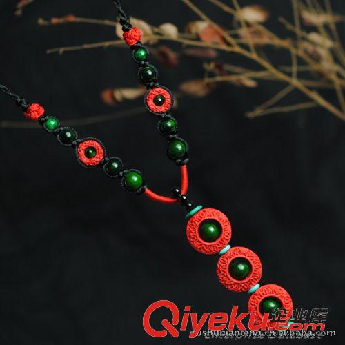 新品 民族風(fēng)項(xiàng)鏈?zhǔn)罪楋椘放l(fā) 原創(chuàng)設(shè)計(jì)飾品中國(guó)風(fēng)漆雕長(zhǎng)項(xiàng)鏈女0401254原始圖片2