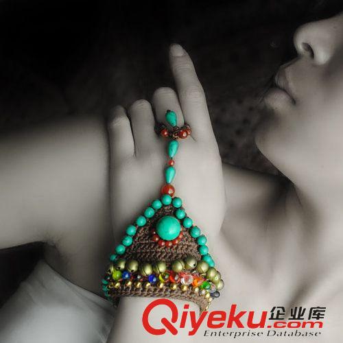 手鏈 古樹(shù)千藤 民族風(fēng) 原創(chuàng)DIY泰國(guó)蠟線松石琉璃手工編織手鏈女01087原始圖片2