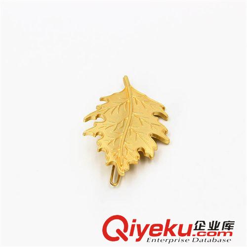 2015.1.5新品 歐美外貿飾品廠家批發 韓版金色樹葉楓葉邊夾發夾發飾頭飾A-946原始圖片3
