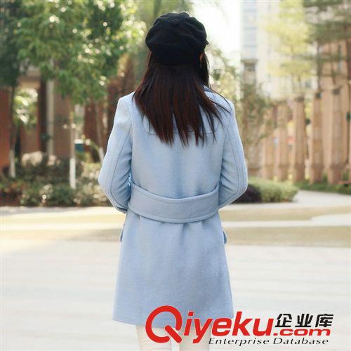 外套 歐洲站歐美dp秋冬新款gd女裝修身中長(zhǎng)款羊毛呢子大衣風(fēng)衣外套原始圖片3