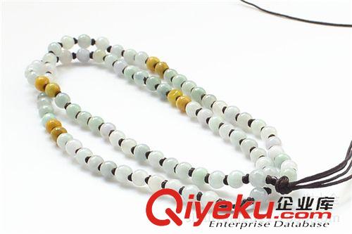 翡翠A貨 珠項鏈 【5#三彩珠鏈】手工編織a貨翡翠玉石珠鏈四會廠家大量批發(fā)原始圖片2