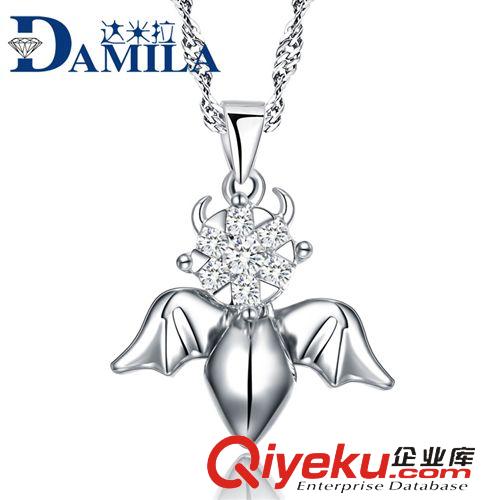 新品發售 飾品純銀情侶吊墜 銀飾批發項鏈配飾 短款鎖骨鏈 天使與惡魔 批發原始圖片2