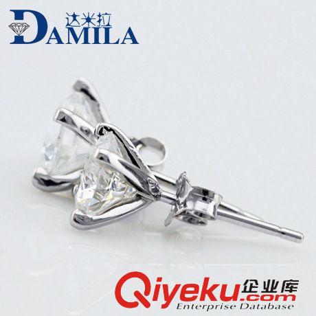 S925純銀耳飾 S925純銀四爪耳釘鋯石紫水晶 韓版韓國 小飾品批發(fā) 爆款首飾銀飾原始圖片2