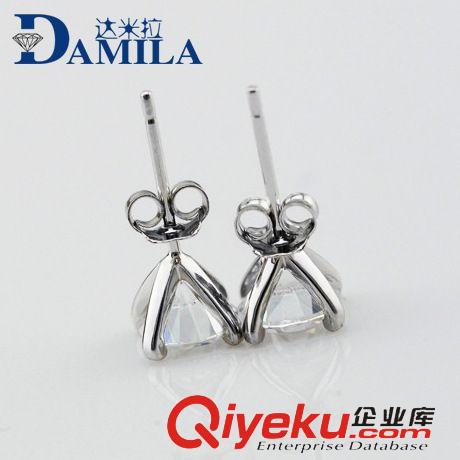 S925純銀耳飾 S925純銀四爪耳釘鋯石紫水晶 韓版韓國 小飾品批發(fā) 爆款首飾銀飾原始圖片3