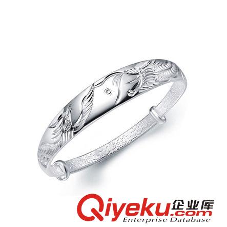 S990純銀手鐲 s990純銀飾品990純銀手鐲龍鳳手鐲 一件代發(fā)足手環(huán)老人銀鐲批發(fā)原始圖片2