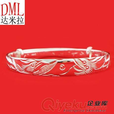 S990純銀手鐲 s990純銀飾品990純銀手鐲龍鳳手鐲 一件代發(fā)足手環(huán)老人銀鐲批發(fā)原始圖片3