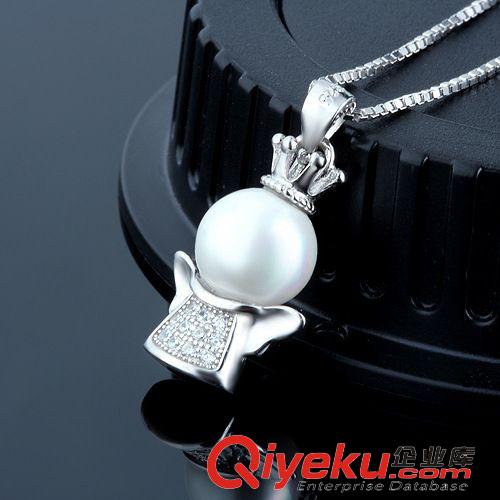 S925純銀珍珠貝珠飾品 925純銀飾 飾品批發(fā) 韓版歐美風(fēng) 天使貝珠項(xiàng)鏈 純銀吊墜證書原始圖片3