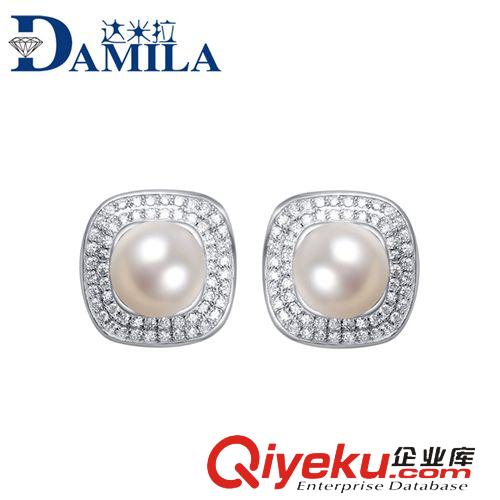 S925純銀珍珠貝珠飾品 創意飾品 耳飾 淡水珍珠純銀耳釘 gd微鑲 純銀批發 銀飾證書
