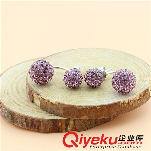 S925奧地利水鉆飾品 925銀飾 純銀耳釘 香巴拉水鉆 耳環(huán) 微鑲 鉆公主耳釘 飾品證書原始圖片3
