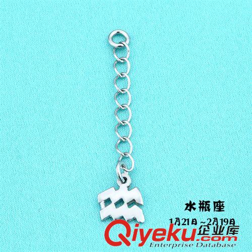 S925純銀配件 925銀飾 純銀項鏈 十二星座尾鏈/延長鏈DIY 純銀配件 飾品批發(fā)原始圖片2