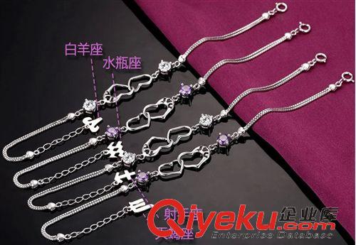 S925純銀配件 純銀飾品 首飾純銀 配件 DIY 十二星座鏈墜 配純銀掛件批發(fā) 配飾原始圖片3
