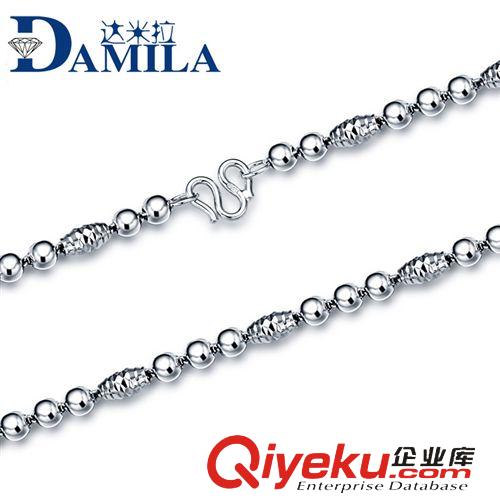 S925男士飾品 男士飾品 s925純銀男士項鏈 佛珠鏈批發(fā)韓版男士飾品三珠橄欖項鏈