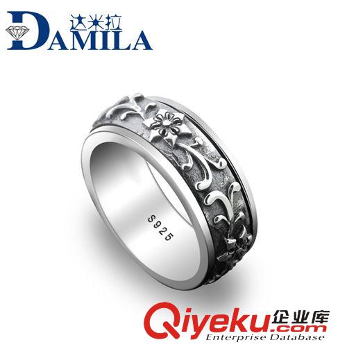 S925男士飾品 泰銀戒指 花型泰銀可轉動戒指 復古泰銀飾品 廠家批發 男款