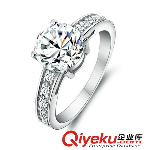 情人節(jié)對戒 高貴女戒指 925純銀情侶戒指八心八箭 工廠批發(fā){zd1}價 鍍白金