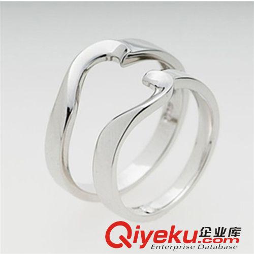 情人節(jié)對(duì)戒 銀飾批發(fā) 心形情侶對(duì)戒 合并的愛(ài) 925純銀 男女款 工廠直批
