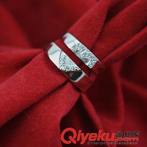 情人節對戒 銀飾批發 婚戒 仿鉆石對戒 925純銀 合并心形 工廠直批 淘寶熱賣