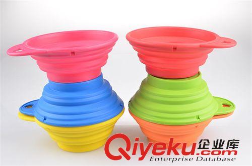 寵物日用品 寵物碗 寵物便攜式碗 折疊碗 寵物折疊碗 柔軟 md硅膠狗碗原始圖片3