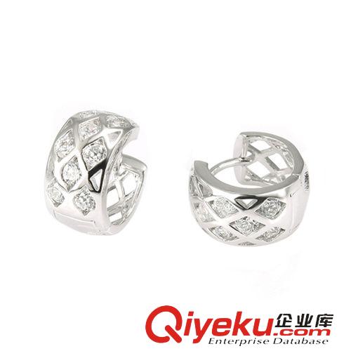 耳環 旭平鍍金鏤空鑲嵌耳環女復古飾品耳圈耳扣耳飾zp廠家直供