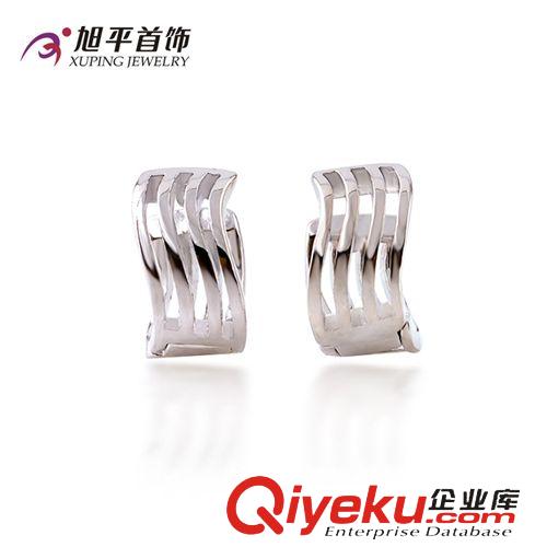 耳環 旭平鍍金鏤空鑲嵌耳環女復古飾品耳圈耳扣耳飾zp廠家直供