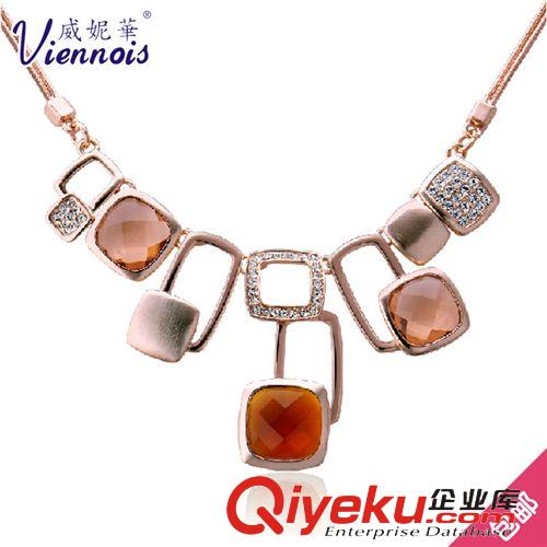 新品專區(qū) 天貓爆款 viennois威妮華zp夸張鎖骨鏈水晶魔方項鏈女士項飾品