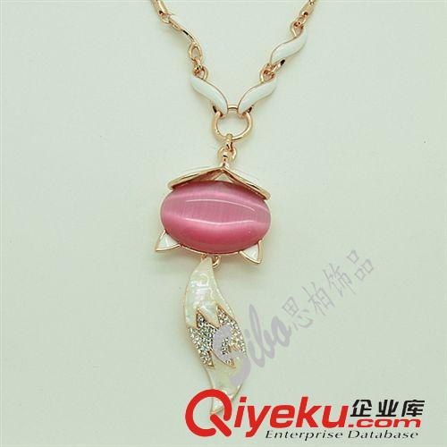 新品專區(qū) zpviennois威妮華貝殼鑲鉆項(xiàng)飾品貓眼石狐貍毛衣鏈 長(zhǎng)款項(xiàng)鏈