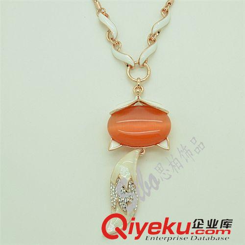 新品專區(qū) zpviennois威妮華貝殼鑲鉆項(xiàng)飾品貓眼石狐貍毛衣鏈 長(zhǎng)款項(xiàng)鏈