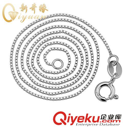 S925純銀系列 新奇緣925純銀盒子鏈百搭時尚項鏈單鏈韓國流行飾品 廠家現貨批發