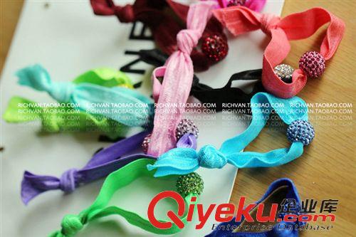 3折清倉區(qū) 好萊塢明星同款閃鉆球打結(jié)皮筋扎頭發(fā)圈發(fā)繩頭繩女配飾