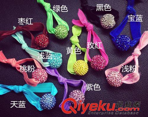 3折清倉區(qū) 好萊塢明星同款閃鉆球打結(jié)皮筋扎頭發(fā)圈發(fā)繩頭繩女配飾