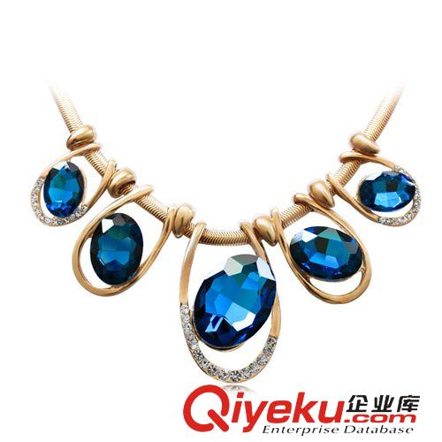 精品區(qū)（gd自產(chǎn)） 韓國風(fēng) dp 氣質(zhì) 多寶石 閃鉆 橢圓 Bling 蛇骨短項(xiàng)鏈 禮服飾品