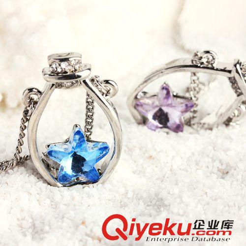 中檔水晶飾品 韓版gd水晶飾品 幸福漂流瓶項(xiàng)鏈 鎖骨鏈 女 生日禮物