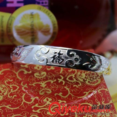 馬上有錢淘寶手鐲 龍鳳福手鐲 手飾 白銅鍍999銀手環(huán) 批發(fā)網(wǎng)站 民族風(fēng)格復(fù)古首飾原始圖片3