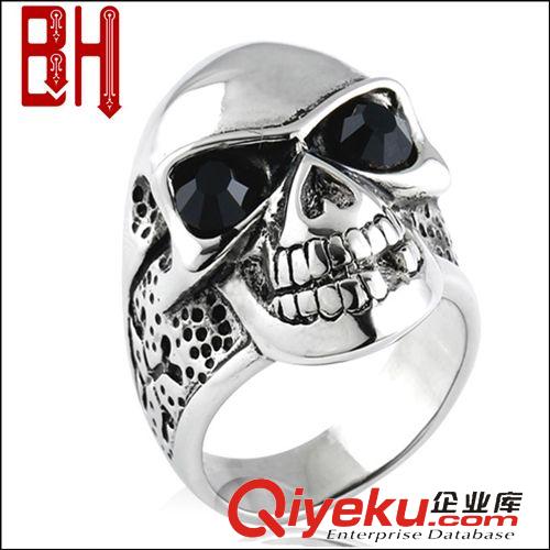 鈦鋼戒指 BOHO鈦鋼戒指 韓版潮男復(fù)古飾品 大鋯石指環(huán) 外貿(mào)出口首飾批發(fā)