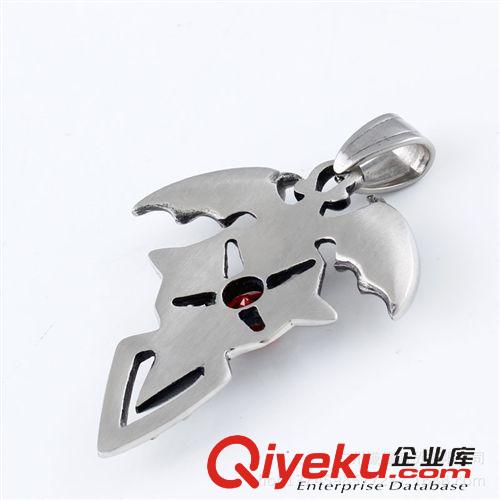 鈦鋼吊墜 BOHO爆款簡(jiǎn)約翅膀鑲鉆十字架吊墜  韓國(guó)仿泰銀鈦鋼吊墜廠(chǎng)家批發(fā)原始圖片3
