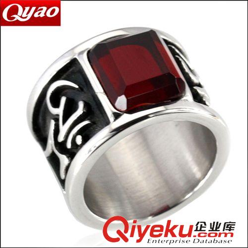 歐美風 BOHO鈦鋼戒指 韓版潮男復古飾品 大鋯石指環(huán) 外貿(mào)出口首飾批發(fā)