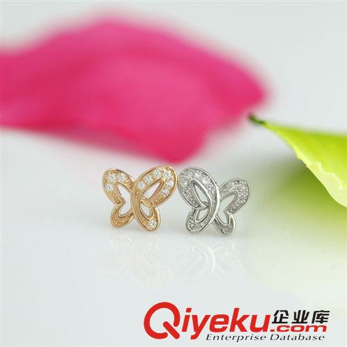 純銀耳飾專區(qū) 耳釘批發(fā) 925純銀耳釘韓國出口 飛翔的蝴蝶 大方 高貴 正品保證原始圖片3