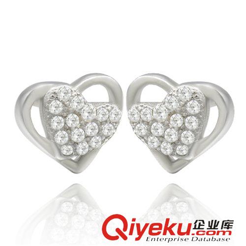 純銀耳飾專區(qū) S925純銀耳釘 鑲鋯石 浪漫櫻花女性防過(guò)敏耳飾 兩色可選正品保證