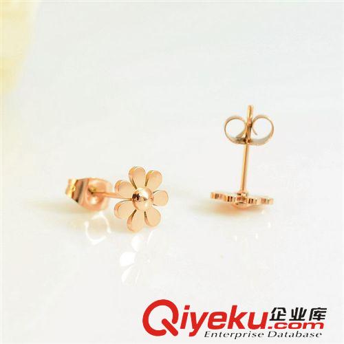 鈦鋼系列-不退色 工廠直銷 簡(jiǎn)單精致 雛菊飾品 鈦鋼鍍14K玫瑰金 女生飾品 A27