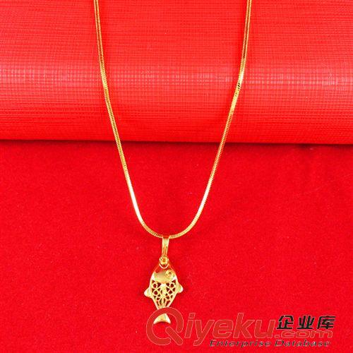 仿黃金飾品-yb退色 仿黃金項(xiàng)鏈 鍍黃金紅寶石 喜慶新娘結(jié)婚首飾 婚紗沙金 女士