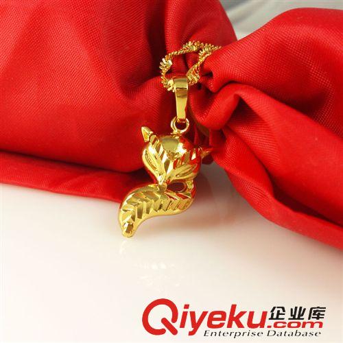 仿黃金飾品-yb退色 韓版潮流項鏈 鍍黃金可愛小狐貍女款gf氣質(zhì)吊墜