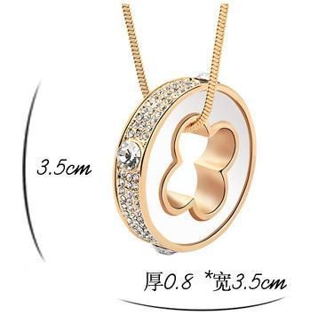 精品毛衣鏈 奧地利水晶毛衣鏈四葉幸運(yùn)長(zhǎng)款時(shí)尚項(xiàng)鏈gd韓版飾品廠家批發(fā)直銷