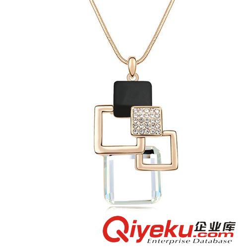 精品毛衣鏈 鍍真金魔方小站精品毛衣鏈gd時尚長款項鏈韓國飾品廠家批發直銷原始圖片3
