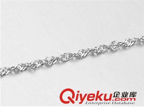 純銀鏈條 純銀16寸鍍白金水波鏈（一包10條）原始圖片2