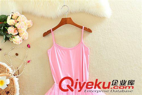 2015年1月新款 促銷新款蕾絲吊帶蓬蓬紗打底裙女釘珠氣質(zhì)百搭百褶公主甜美連衣裙原始圖片3